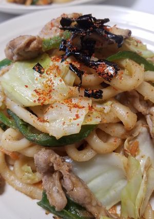 お二人さんの☆焼きうどん味噌味！-レシピのメイン写真