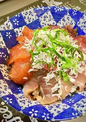 夏男子ごはん☆ピリ辛づけ海鮮丼☆-レシピのメイン写真