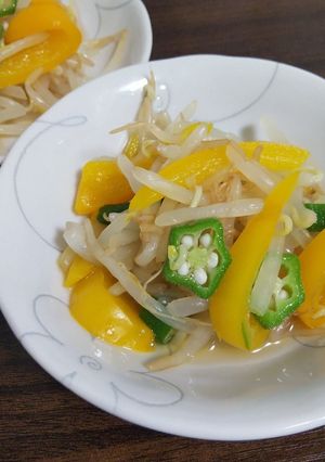 美味しく減塩☆モヤシとパプリカの甘酢和え-レシピのメイン写真
