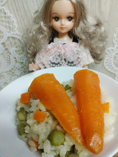 リカちゃん♡アスパラニンジンバターライス-レシピのメイン写真