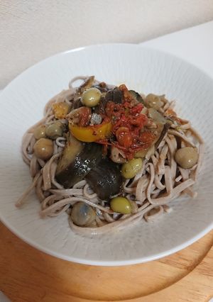 夏野菜の冷製そば-レシピのメイン写真