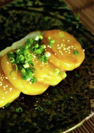 長芋ステーキの卵黄ソース和え！-レシピのメイン写真