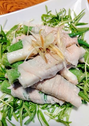 糖質オフ!豚肉オクラと長芋の肉巻き-レシピのメイン写真