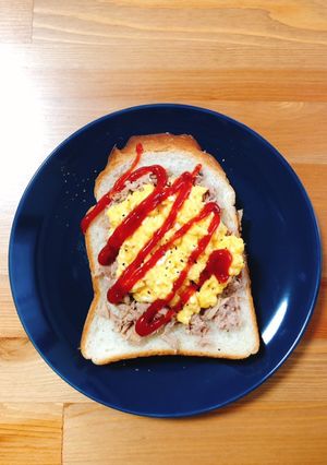 簡単朝食✿ツナたまふわとろトースト-レシピのメイン写真