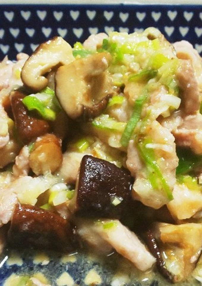 椎茸と豚バラネギ塩炒め-レシピのメイン写真