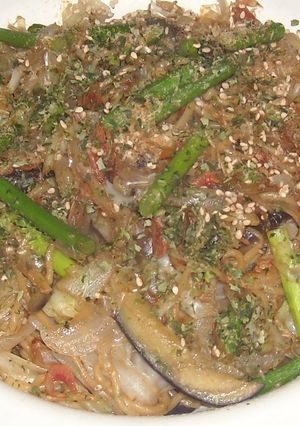 醤油ラーメンでナス入り焼きそば-レシピのメイン写真