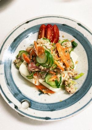 夏野菜たっぷり冷や汁風冷奴-レシピのメイン写真