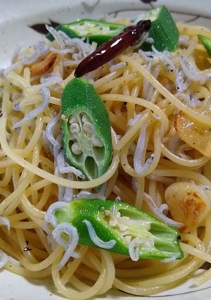 オクラとしらすで★夏のペペロンチーノ-レシピのメイン写真
