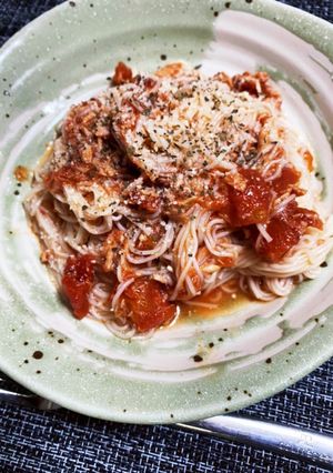 トマト　de そうめん-レシピのメイン写真
