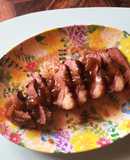 鴨肉のローストにプラムソース