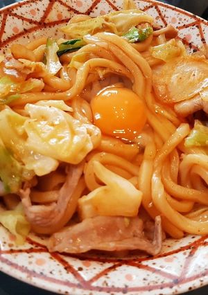 【男の大雑把料理】豚キムチ卵焼うどん-レシピのメイン写真