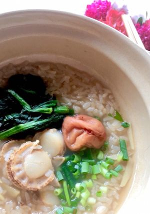 冷凍ご飯 優しい雑炊 一人ごはん 帆立梅-レシピのメイン写真