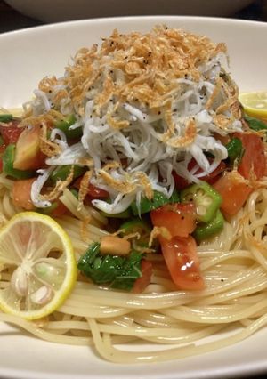シラスと夏野菜のさっぱり冷製パスタ-レシピのメイン写真