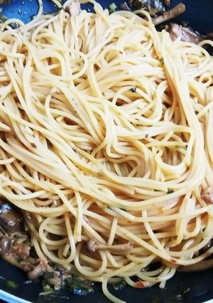 ピリ辛鯖味噌パスタ-レシピのメイン写真