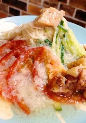 一週缶チャレンジラスト！塩レモンそうめん-レシピのメイン写真