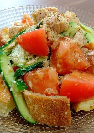 トマトとツナのバケットサラダ-レシピのメイン写真