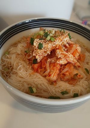 素麺〜サラダチキンのキムチもやし和え〜-レシピのメイン写真