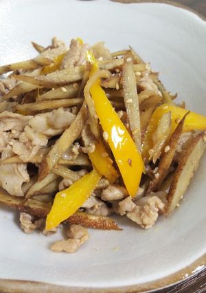 作りおきに☆豚肉とパプリカのきんぴら牛蒡-レシピのメイン写真
