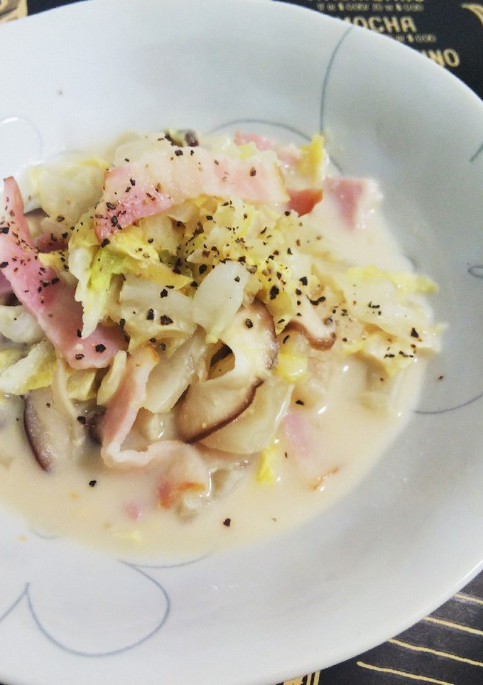 レンジで簡単☆白菜と豆乳の和風クリーム煮-レシピのメイン写真