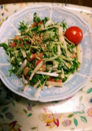 豆苗とサラダ豆と余り野菜のサラダ✨☺⛄☕-レシピのメイン写真