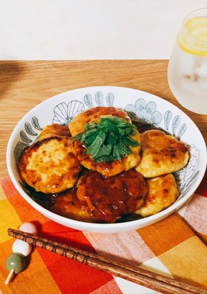 簡単☆鶏ひき肉のつくね バーグ☆-レシピのメイン写真
