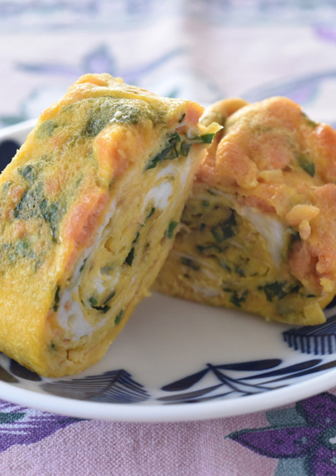 鮭フレークとクレソンの厚焼き玉子-レシピのメイン写真