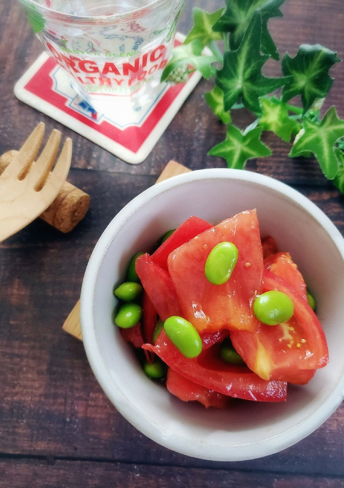5分で簡単！トマトと枝豆のからしマリネ-レシピのメイン写真
