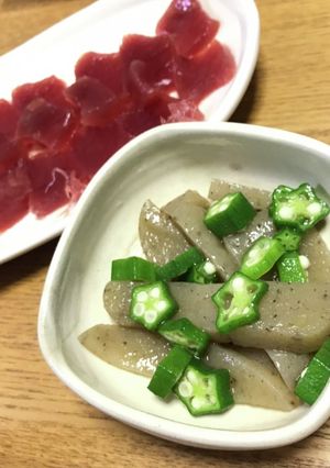 オクラとコンニャクのお通し風★居酒屋飯-レシピのメイン写真