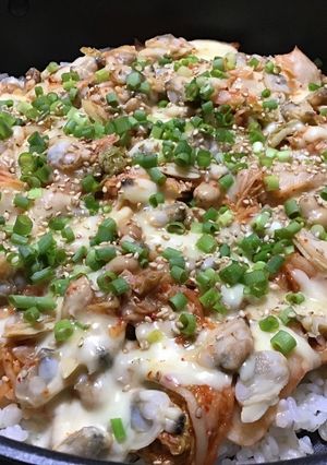 ボイルあさり☆キムチ納豆チーズビビンバ-レシピのメイン写真