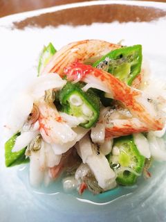 長芋、オクラとちりめんじゃこの酢の物-レシピのメイン写真