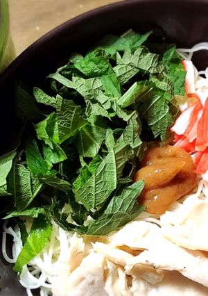 ねり梅・大葉・サラダチキンのそうめん弁当-レシピのメイン写真