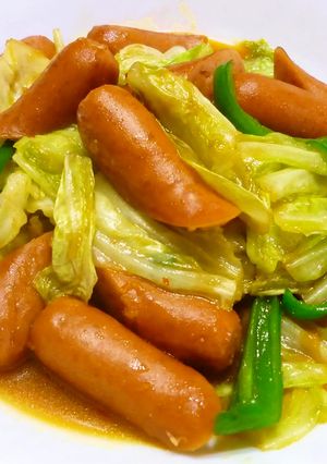 ウインナーとキャベツとピーマンの蒸し煮-レシピのメイン写真