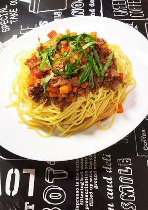 大葉でさっぱり☆ミートソースパスタ-レシピのメイン写真