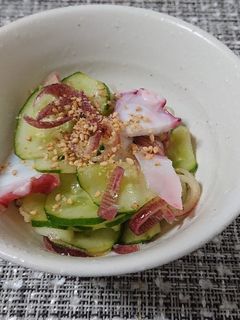 お酢が効いた胡瓜、茗荷、蛸の酢の物-レシピのメイン写真