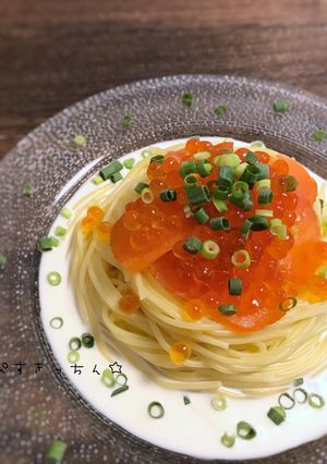冷製パスタ♡海の親子のクリームソース-レシピのメイン写真