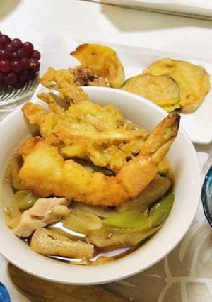 天ぷらそばメインのお夕飯-レシピのメイン写真