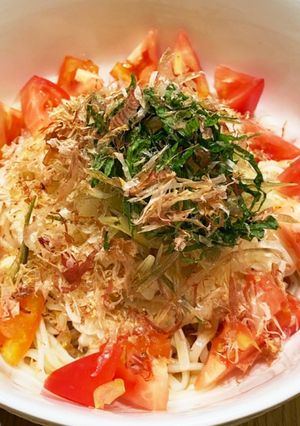 ゴーヤとみょうがとしその冷製うどん-レシピのメイン写真