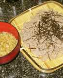 サクサク、ラード揚玉冷つけ蕎麦
