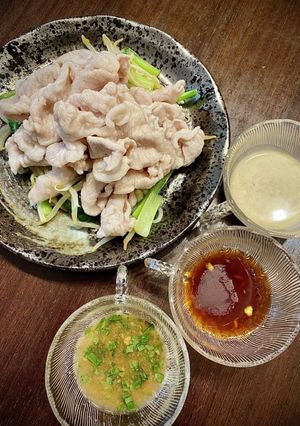ぷるぷる水晶豚の3種つけだれ添え-レシピのメイン写真