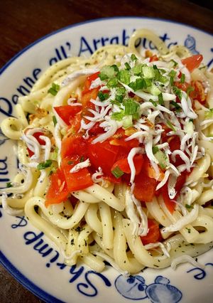 完熟トマトとしらすのぶっかけうどん-レシピのメイン写真
