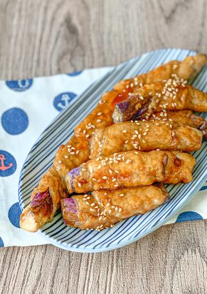 ひもなすの甘辛肉巻き-レシピのメイン写真
