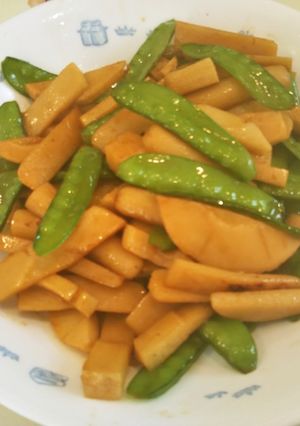 $きぬさやとたけのこのバター醤油炒め$-レシピのメイン写真