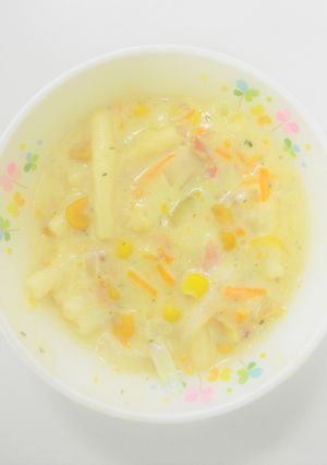 【学校給食】マカロニ入りコーンスープ-レシピのメイン写真