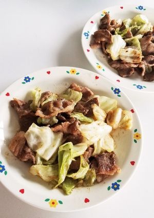 牛バラ肉とキャベツの味噌マヨ炒め-レシピのメイン写真