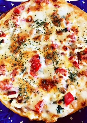 納豆嫌いも美味しく食べれる！簡単納豆ピザ-レシピのメイン写真