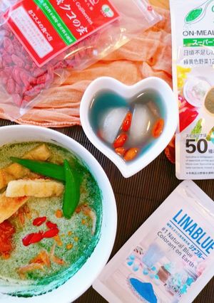 薬膳朝食スピルリナ鹹豆漿リナブルー蜂梨湯-レシピのメイン写真