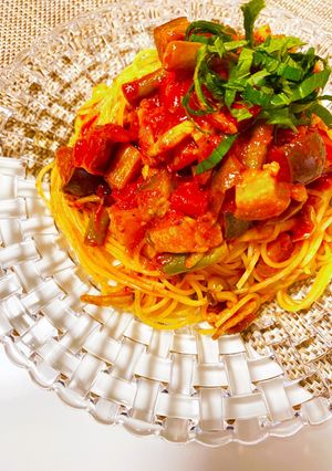 ゴロゴロ夏野菜の冷製トマトパスタ-レシピのメイン写真
