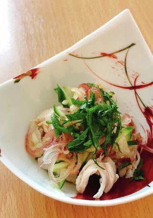 簡単！鳥ササミとみょうがの和え物-レシピのメイン写真