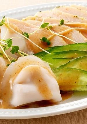 冷凍餃子とサラダチキンで簡単バンバンジー-レシピのメイン写真