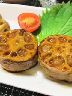 今夜のおかずは、つくねれんこんはさみ焼き-レシピのメイン写真